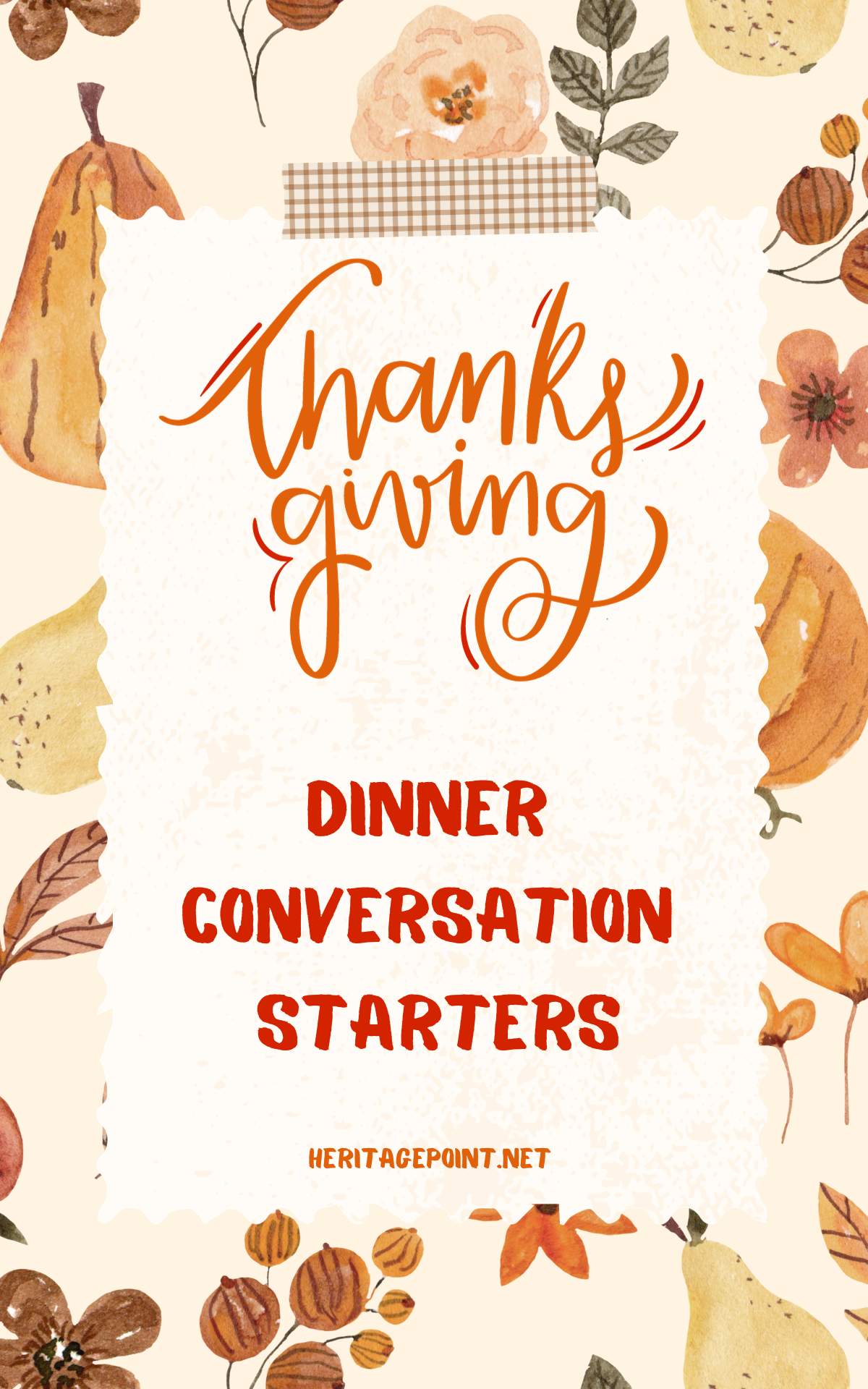 Thanksgiving Dinner Conversation Cards - Free Printable - Heritage Point